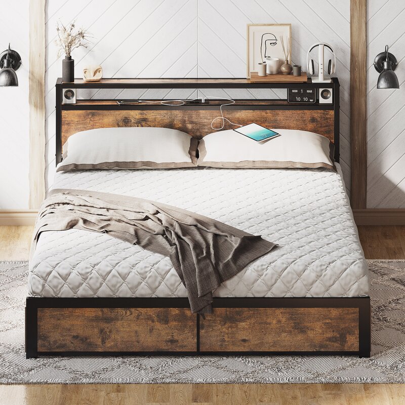 Full size bed offers frame